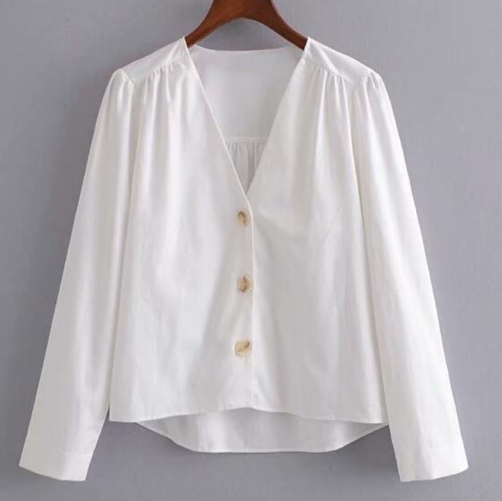Linen-blend Long Sleeve Button Shirt - Picture 3 of 5